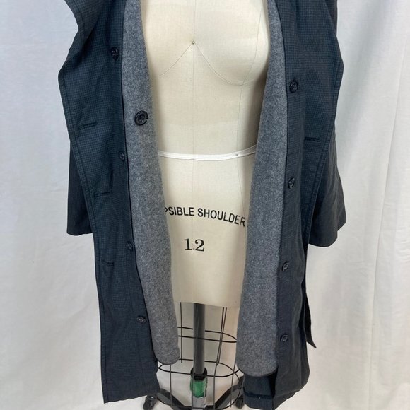 Plaid double breasted trench w/ wool insert + belt - Picture 3 of 6